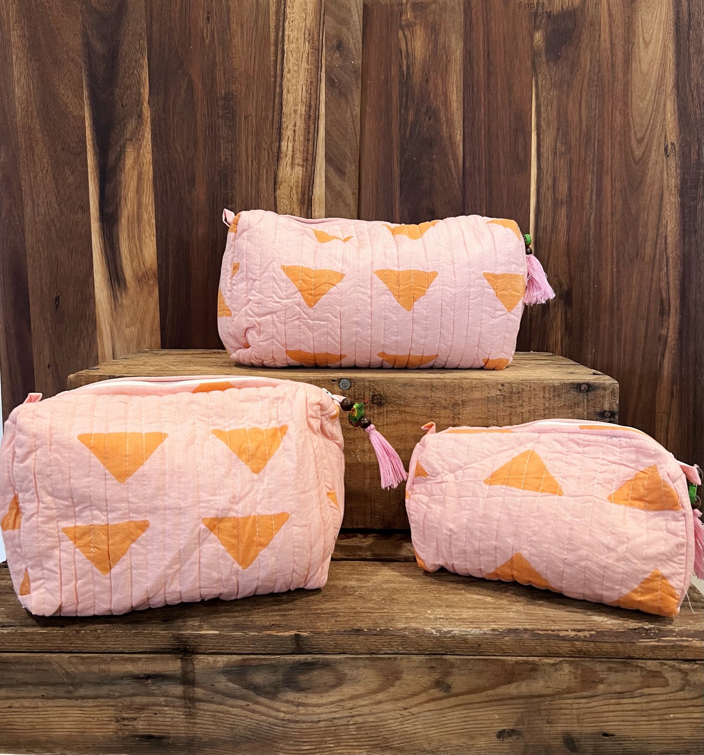 Boho Quilted Pouch - 3 Pieces