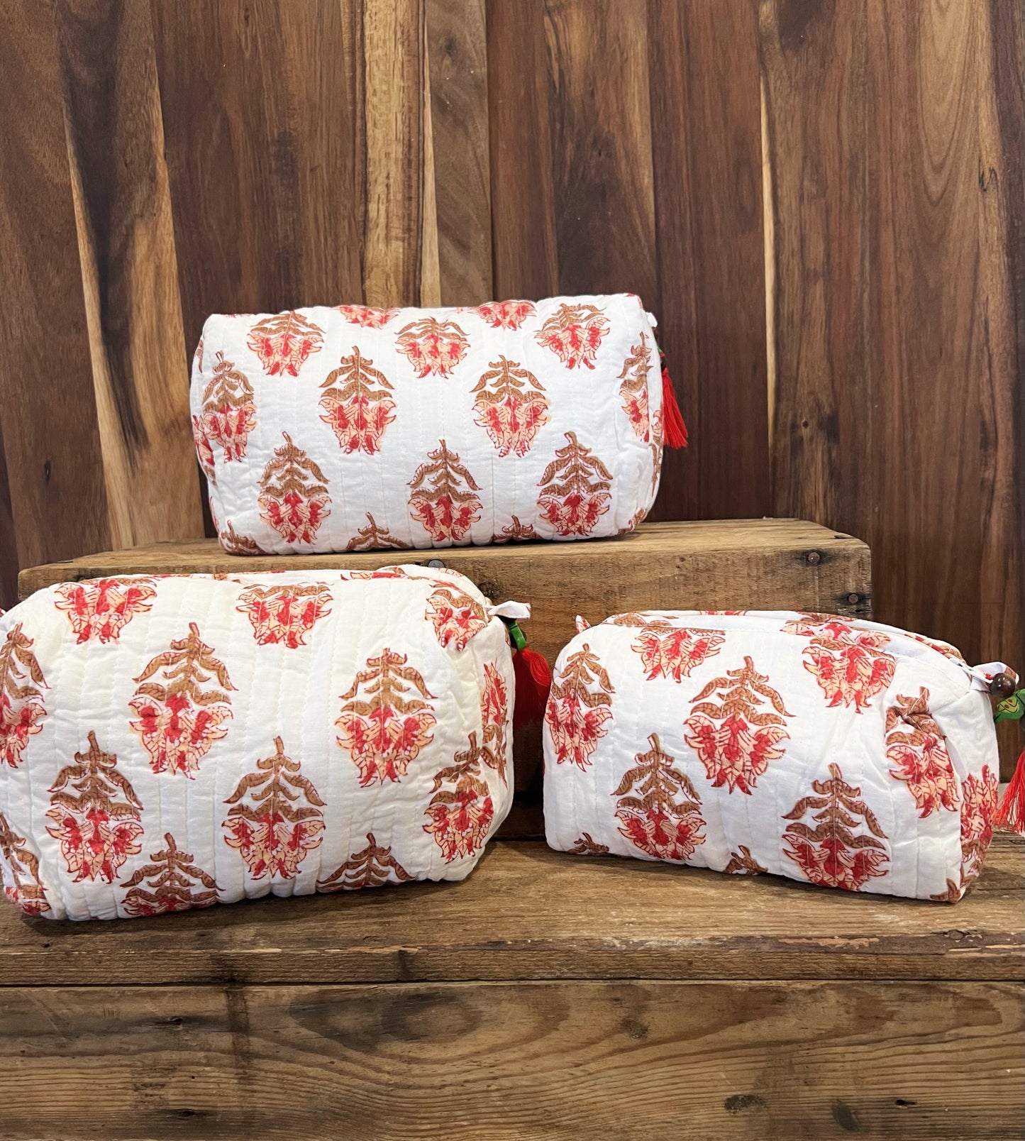 Boho Quilted Pouch - 3 Pieces